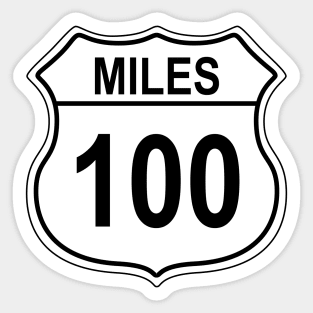 100 Mile US Highway Sign Sticker